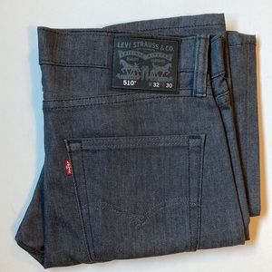 Levi’s 510 Skinny Jeans, Metallic Grey, Size 32 waist, Length 30